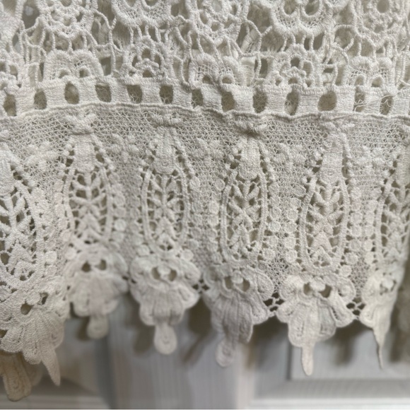 Boho Crochet Lace Crop Tank Top White Festival Cottagecore Coquette Women - Picture 2 of 5